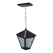 Luminária De Teto Colonial Em Alumínio Fundido Preta 19X6Cm