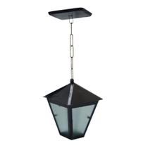 Luminária de Teto Colonial em Alumínio Fundido Preta 19x6cm - Ouro Minas