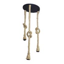 Luminária de Teto com 3 Pendentes de Corda Luminária de Teto com 3 Pendentes de Corda