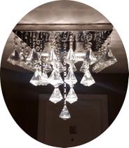 Luminária De Teto Com Peão De Cristal Para Sala Luminária De Teto Com Peão De Cristal Para Sala