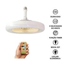 Luminária de Teto com Ventilador LED E27 36W, Baixo Ruído e Alta Eficiência