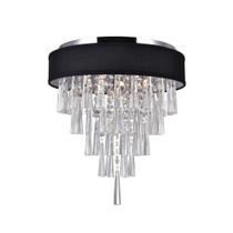 Luminária de Teto CWI Lighting Franca 40 cm Preto com Cúpula Cromada