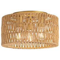 Luminária de Teto de Rattan Rpzloila 83x44cm 3 Lâmpadas Estilo Boêmio