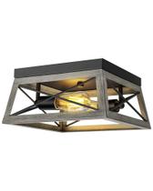 Luminária de teto DEWENWILS Farmhouse 2-Light Wood Grain