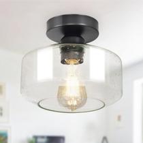 Luminária de teto DINGLILIGHTING Industrial Semi Flush Mount preta