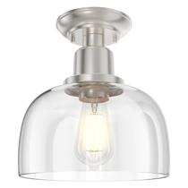 Luminária de teto EAPUDUN Semi Flush Mount com abajur de vidro transparente