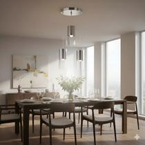 Luminária de Teto em Vidro 23cm para 1, 2 ou 3 Lâmpadas Branco Fosco ou Cromado