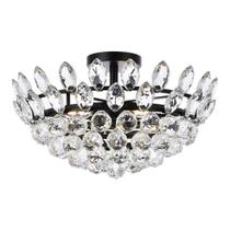 Luminária de Teto Embutida Elegante Emilia 46cm Cristal Preto
