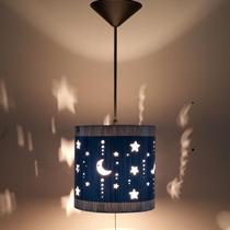 Luminária De Teto Infantil Lua E Estrelas Para Quarto (Azul)