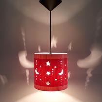 Luminária De Teto Infantil Lua E Estrelas Para Quarto (Rosa)