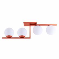 Luminária de Teto Jabuticaba Plafon de Sobrepor Decoração Sala Quarto com Globo de Vidro 4 Lâmpadas E27 Bivolt