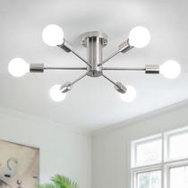 Luminária de teto KOSTOMO 6 Lights Nickel Mid-Century