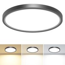 Luminária de teto LED embutida Slochi 12 polegadas 24 W 3200 lm preta