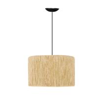 Luminária de Teto Lustre Cúpula Redonda Acabamento em Corda Sisal Cozinha Varanda