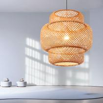 Luminária de Teto Lustre Pendente Bambu Fundamentum Cayman Rústico 40cm