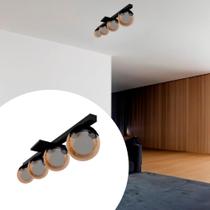 Luminaria De Teto Lustre Sala De Jantar Plafon Sobrepor Jabuticaba Quadruplo Globo Vidro