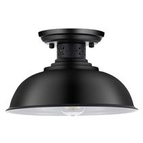 Luminária de teto McLight Industrial Semi Flush Mount preta 33cm