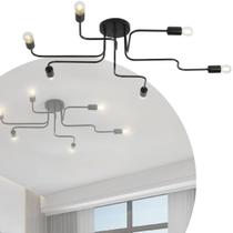 Luminária de Teto Metal Plafon Cronos 6 Lâmpadas E27 Estilo Industrial - Taschibra