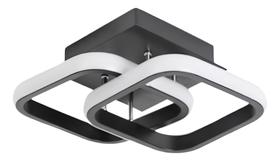 Luminária De Teto Ou Parede Plafon Duplo Quadrado Led 3 Em 1