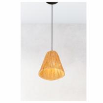 Luminária De Teto Palha Para Decoração Quarto Sala Hall Formato Cone