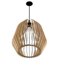 Luminária de Teto Pendente Amazonas em Madeira MDF Bivolt 110V 220V 100W Mdf Cru Lenobre