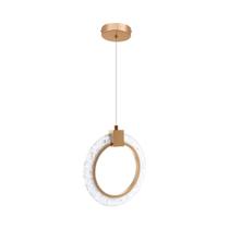 Luminária de Teto Pendente Arco Dourado Led Multicor Borda Em Acrílico 12W Bivolt