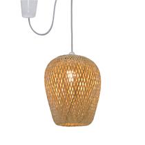 Luminária de Teto Pendente Bivolt com Bocal E27 Bambu 29cm