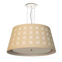 Luminaria de Teto Pendente Cone Recorte Palha 50x25 Bege Luminaria de Teto Pendente Cone Recorte Palha 50x25 Bege