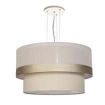 Luminária de Teto Pendente Cúpula Dupla Detalhe Bronze 50x25