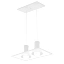 Luminária de Teto Pendente de Sobrepor Quadrado p/ 02Lâmpadas E27 em Vidro Espelhado Bivolt