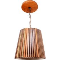 Luminária De Teto Pendente Em Madeira Redonda Pequeno 1,5m Luminária De Teto Pendente Em Madeira Redonda Pequeno 1,5m