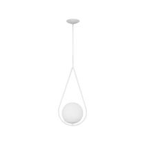 Luminária De Teto Pendente Gota Com Globo Vidro Leitoso Ø15 Bivolt Moderno Para Cabeceira Quarto Sala