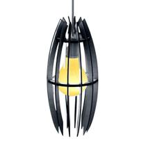 Luminária de Teto Pendente Luminária Teto Tipo Pendente Turquesa Mdf Bivolt Preto Lenobre