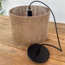 Luminária de Teto Pendente Lustre Estilo Rustico De juta