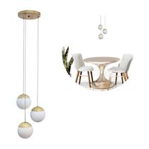 Luminaria De Teto Pendente Mesa De Jantar Sala Globo De Vidro Fosco Leitoso Bivolt