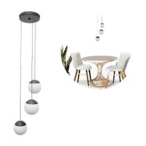 Luminaria De Teto Pendente Mesa De Jantar Sala Globo De Vidro Fosco Leitoso Bivolt