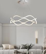 Luminária de Teto Pendente Moderna Elegante Circular Diâmetro 50cm 50W 3000K Bivolt GL104P50