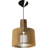 Luminária de Teto Pendente Moscou em Madeira MDF Bivolt Mdf Cru Lenobre