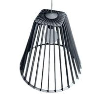 Luminária de Teto Pendente Pequim Bivolt 110V-220V 100W em Madeira MDF Preta Lenobre