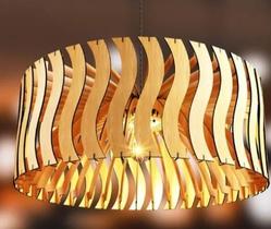Luminária de Teto Pendente SENNA em MDF com Design Onda Luminária de Teto Pendente SENNA em MDF com Design Onda