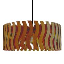 Luminária de Teto Pendente Senna Onda em MDF Marrom Bivolt 100W Lenobre Luminária de Teto Pendente Senna Onda em MDF Marrom Bivolt 100W Lenobre