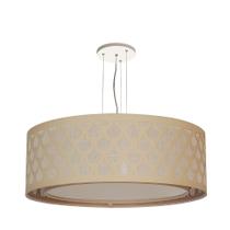 Luminária de Teto Pendente Trama Cúpula Dupla Cru 40x16