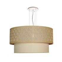 Luminária de Teto Pendente Trama Cúpula Dupla Cru 50x25 Luminária de Teto Pendente Trama Cúpula Dupla Cru 50x25
