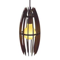 Luminária de Teto Pendente Turquesa MDF Bivolt 100W Marrom Lenobre