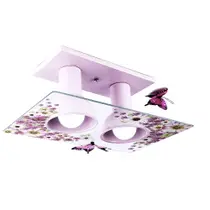 Luminária de Teto Plafon Infantil Floral Decoração Quarto Infantil Bebê Menina 2 Lâmpadas E27 Bivolt