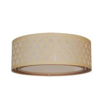 Luminária de Teto Plafon Trama Cúpula Dupla Cru 40x16