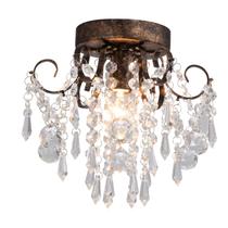 Luminária de teto Q&S Crystal Flush Mount Dia24cm Black