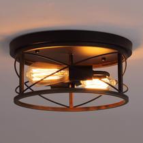 Luminária de teto Q&S Farmhouse Flush Mount 2 Lights Luminária de teto Q&S Farmhouse Flush Mount 2 Lights