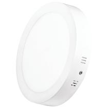Luminária De Teto Redonda Led 24W Sobrepor 3000K Branco Quente Aluminio Pronta P/ Uso Quarto Cozinha Sala Banheiro