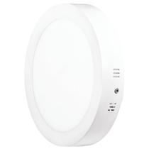 Luminária De Teto Redonda Led 24W Sobrepor 6500K Branco Frio Alumínio Pronta P/ Uso Quarto Cozinha Sala Banheiro - G-Light